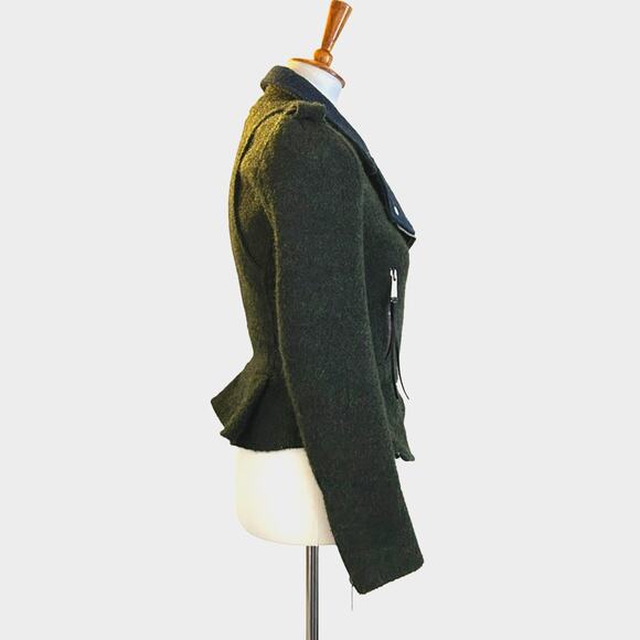 Rare Diesel Black Gold Peplum Moto Jacket – Wool Alpaca Blend, XS - Picture 6 of 9